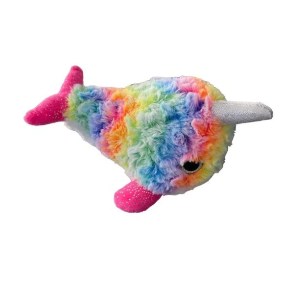 Plush Paradise Dolphin Rainbow Bright Colors New Stuffed Animal Kids Toy Comfort - Picture 1 of 9